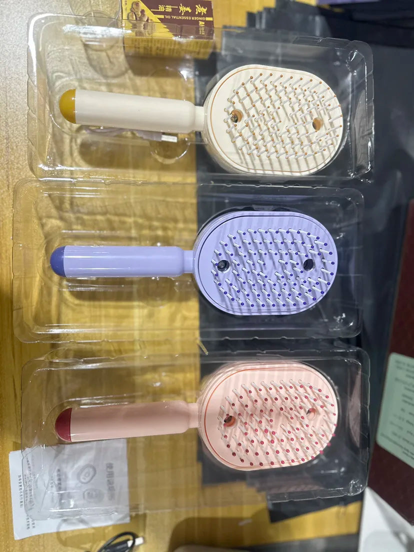 Spray Hair Straightener Comb for Smoothing and Hydrating Hair Brush for Frizz Control Air Cushion Massage Hair Caring Supplies Qme