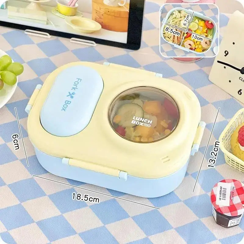 Cute Bento Box For Women & Teens Portable Macaron Style Lunch Container Ideal For Work Picnic Dating Simple Packing Food Storage Qme Yellow