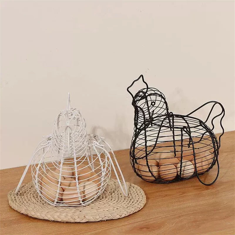 Vegetables Fruit Container Organizer Rack Basket Iron Art Eggs Qme