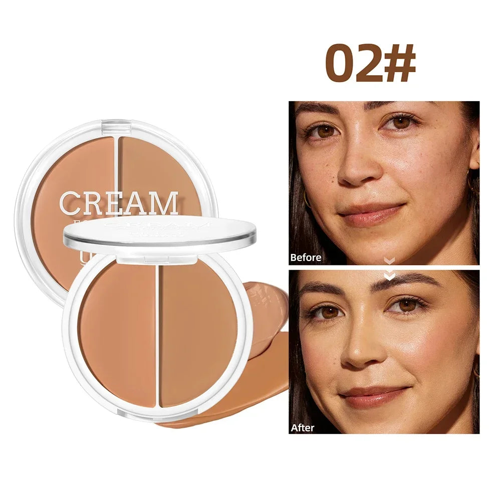 QIBEST Cream Foundation Full Coverage Long Lasting Waterproof Concealer Anti Dark Circle Freckle BB Cream Brighten Makeup Base Qme 02