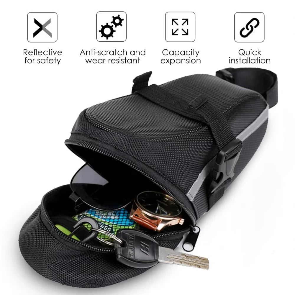 Universal Bicycle Saddle Bag Bicycle WaterProof Tail Bag Mountain Bike Rear Bag Bike Tail Bag Outdoor Bicycle Accessories Qme