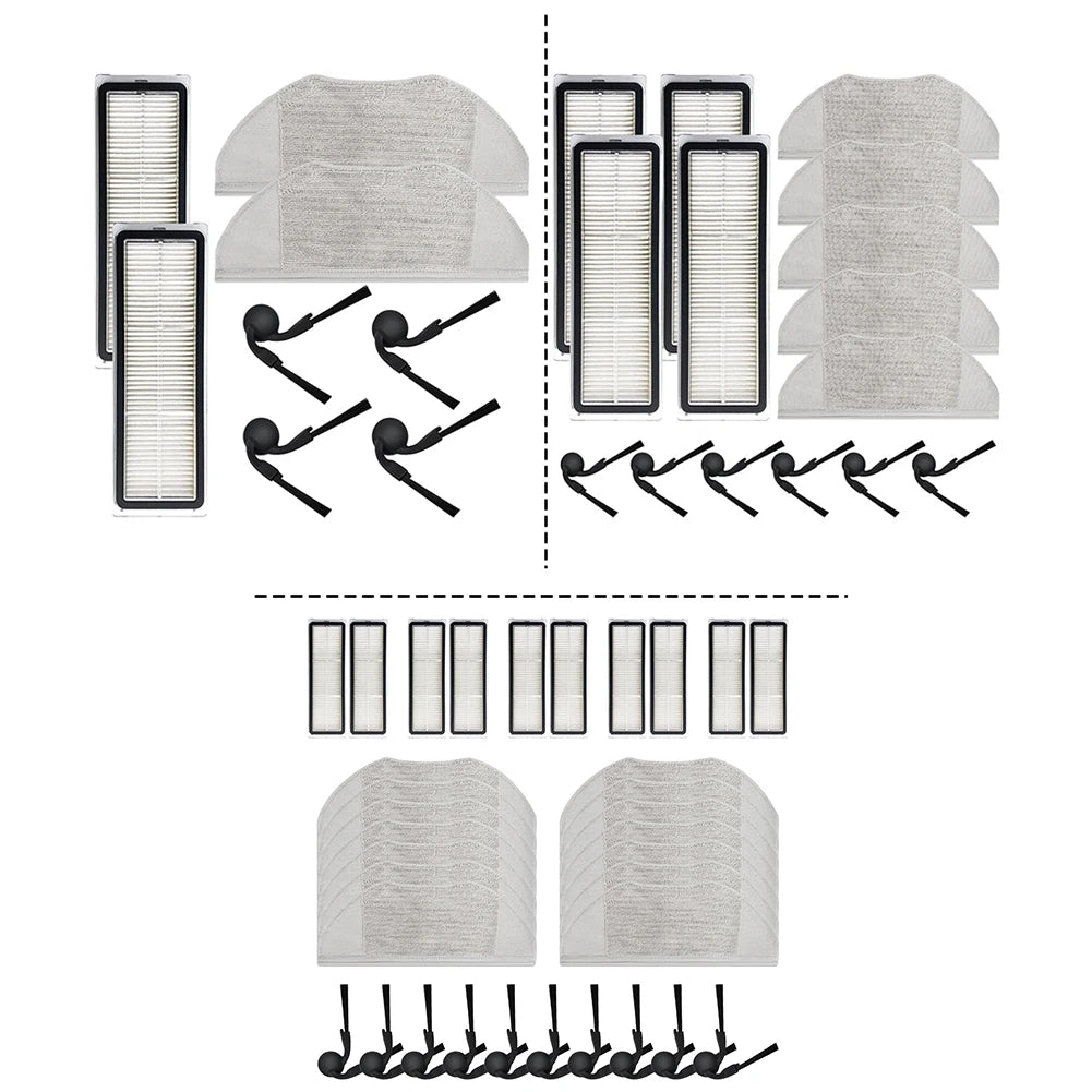 Side Brush HEPA Filter Mop Cloth Kit For Xiaomi Robot Vacuum S40 OV81 Replacement Parts For Effective Dust Qme