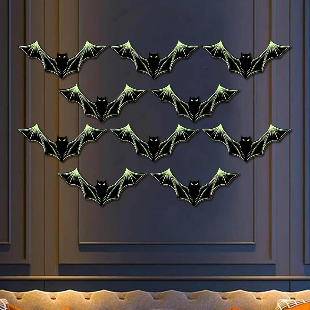 Bat Wall Decor Glowing Bats Holiday Halloween Gothic Decoration 10 Qme