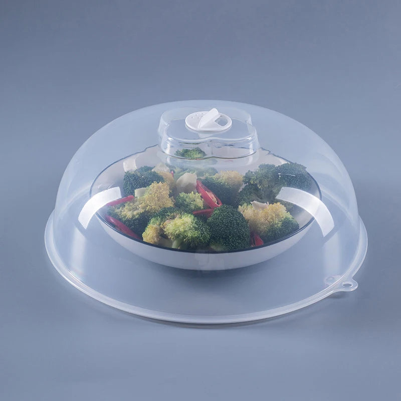 Microwave Heating Insulation Tray Thickened Transparent Splash Proof Qme TRANSPARENT-2