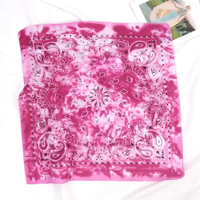 Hip Hop Bandana Square Scarf Scarves Seamless Hair Band Design Qme Light purple