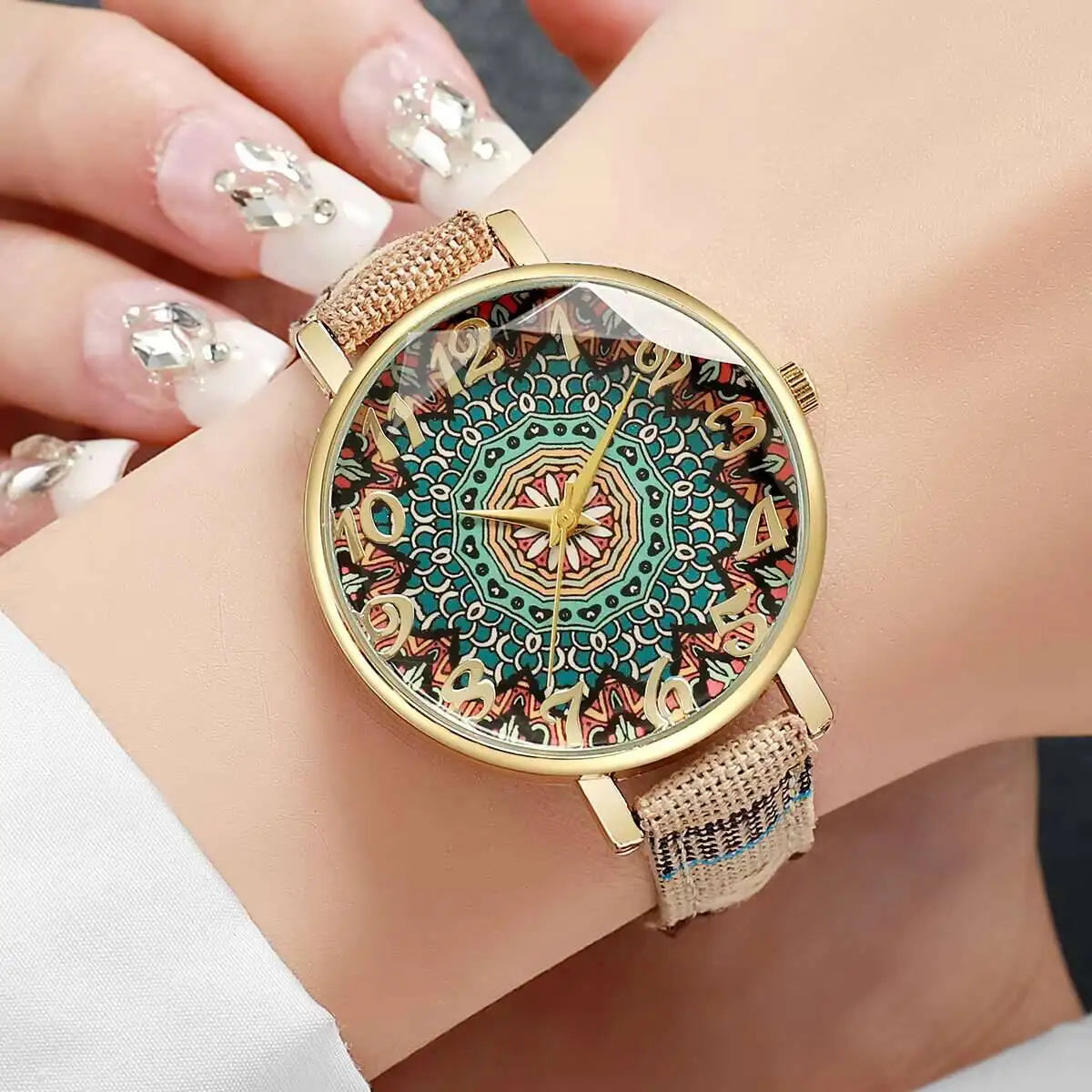 2PCS/Set Fashion Women Watches Ladies Casual Leather Band Arabic Dial Quartz Wrist Watches Female Clock（Without Box） Qme