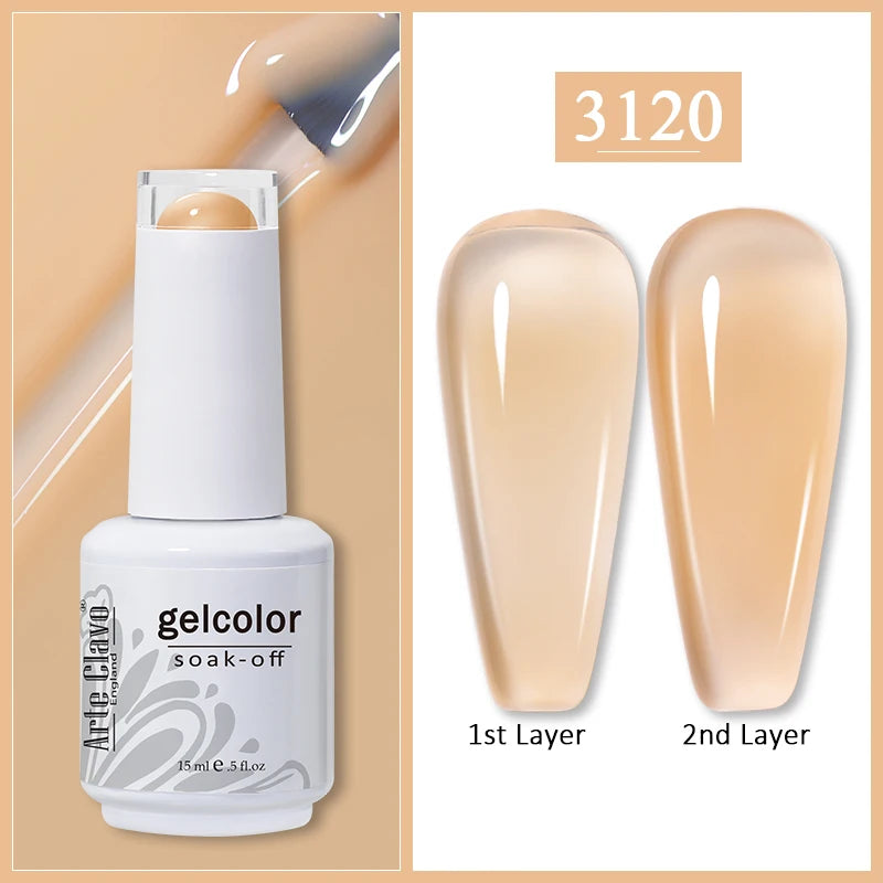 Arte Clavo Gel Nail Polishes Pink Nude Hybrid Lak Manicure