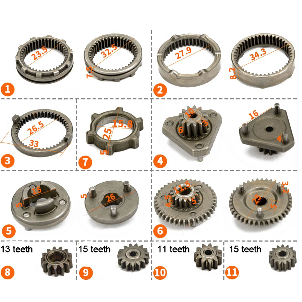 17pcs/set Brushless Lithium Electric Drill Compatible Self-locking Reduction Gear Set For Power Tool Repair Qme