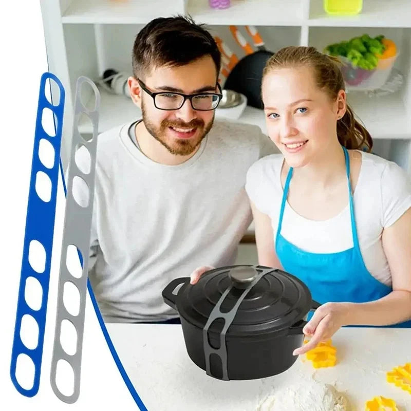 Reusable Silicone Lid Strap Universal Elastic Fixing Band for Pot & Lunch Box Lids Practical Outdoor Camping Tableware Accessory Qme