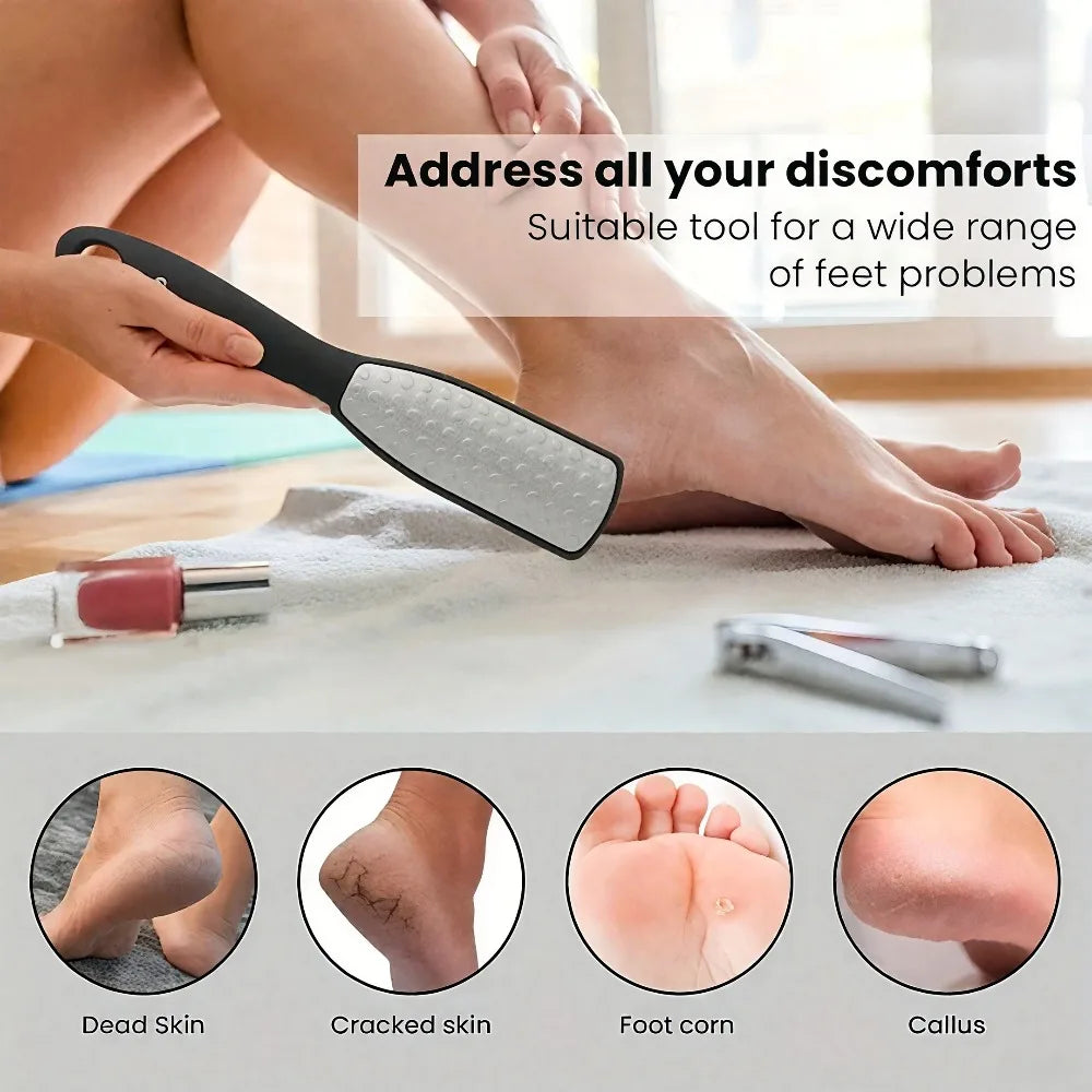 Stainless Steel Dual Sided Foot File Dead Skin Callus Remover Qme