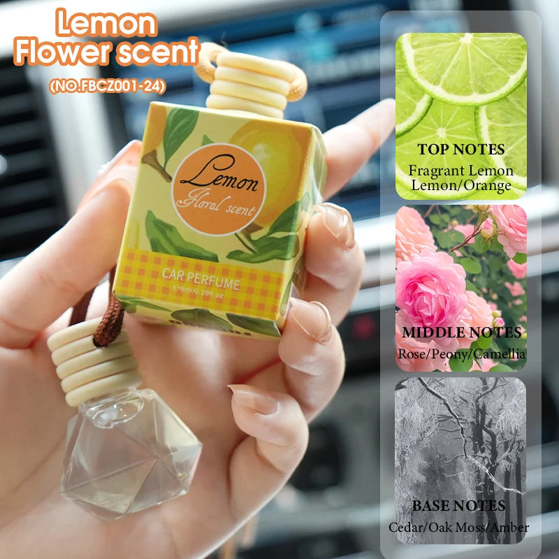 Fragrant Woody Car Air Freshener Long-lasting Fragrance Suitable Qme Lemon Flower scent