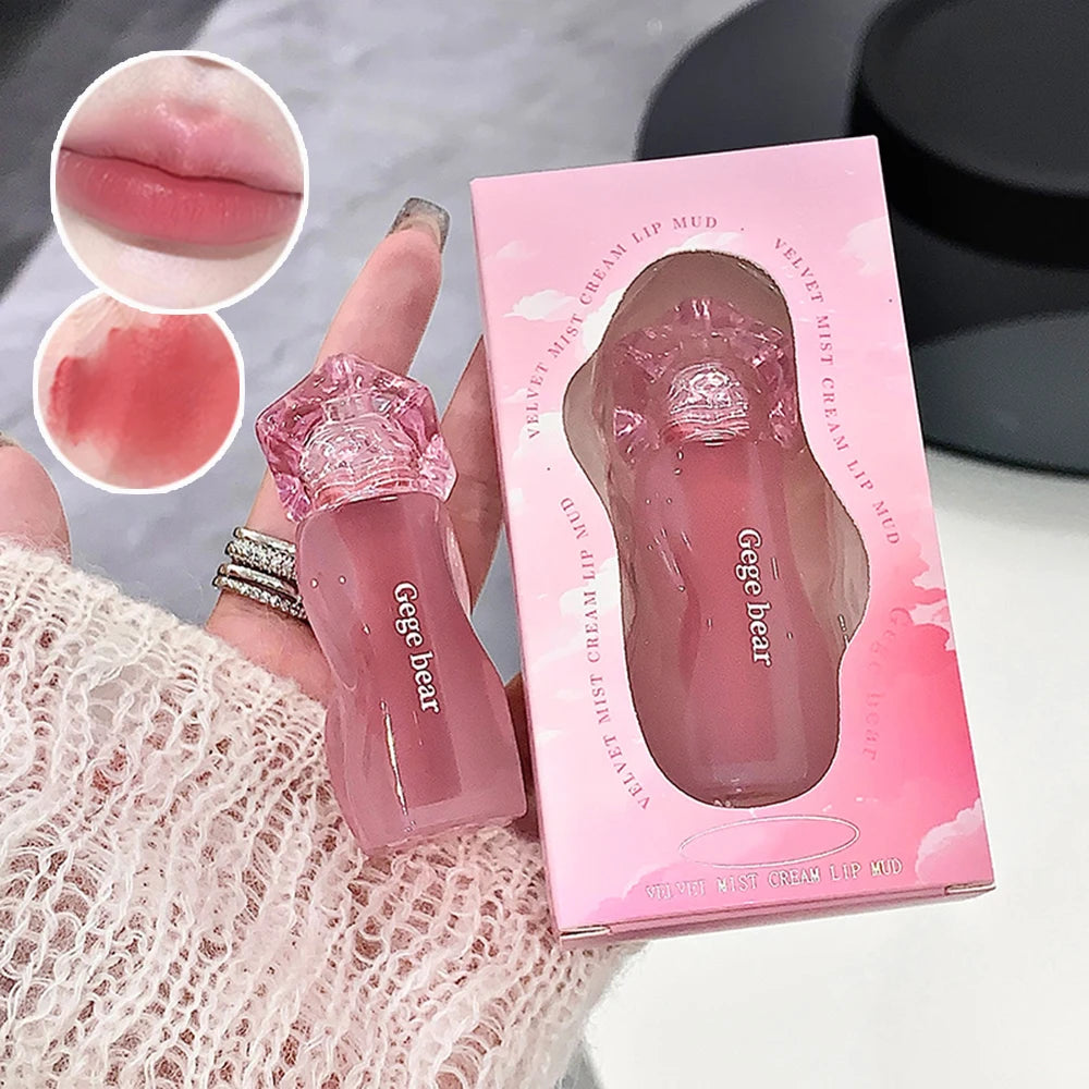 Gegebear Velvet Matte Cream Lip Mud Soft Texture Whitening Holiday Qme