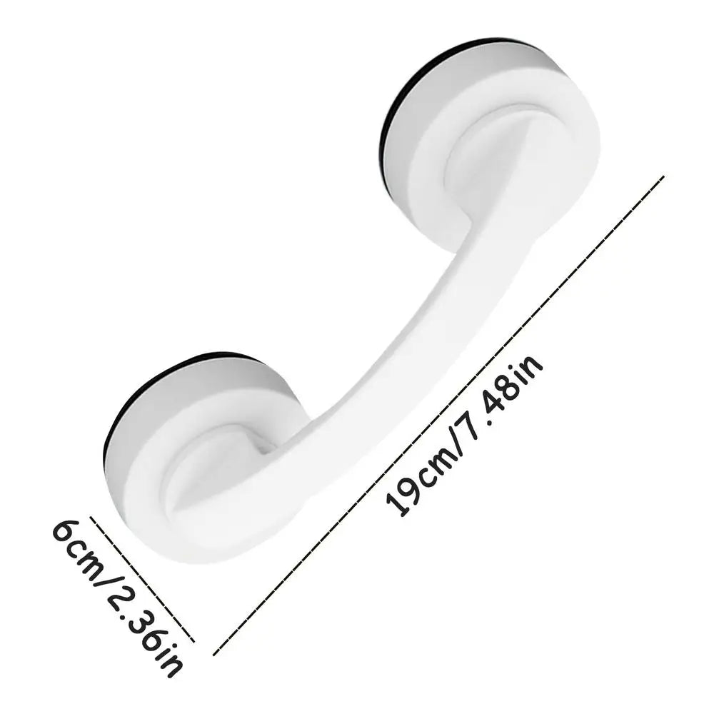 Glass Door and Window Handle Suction Cup Bathroom Sliding Doors Handles Non-Porous Handles Shower Grab Bars Qme White