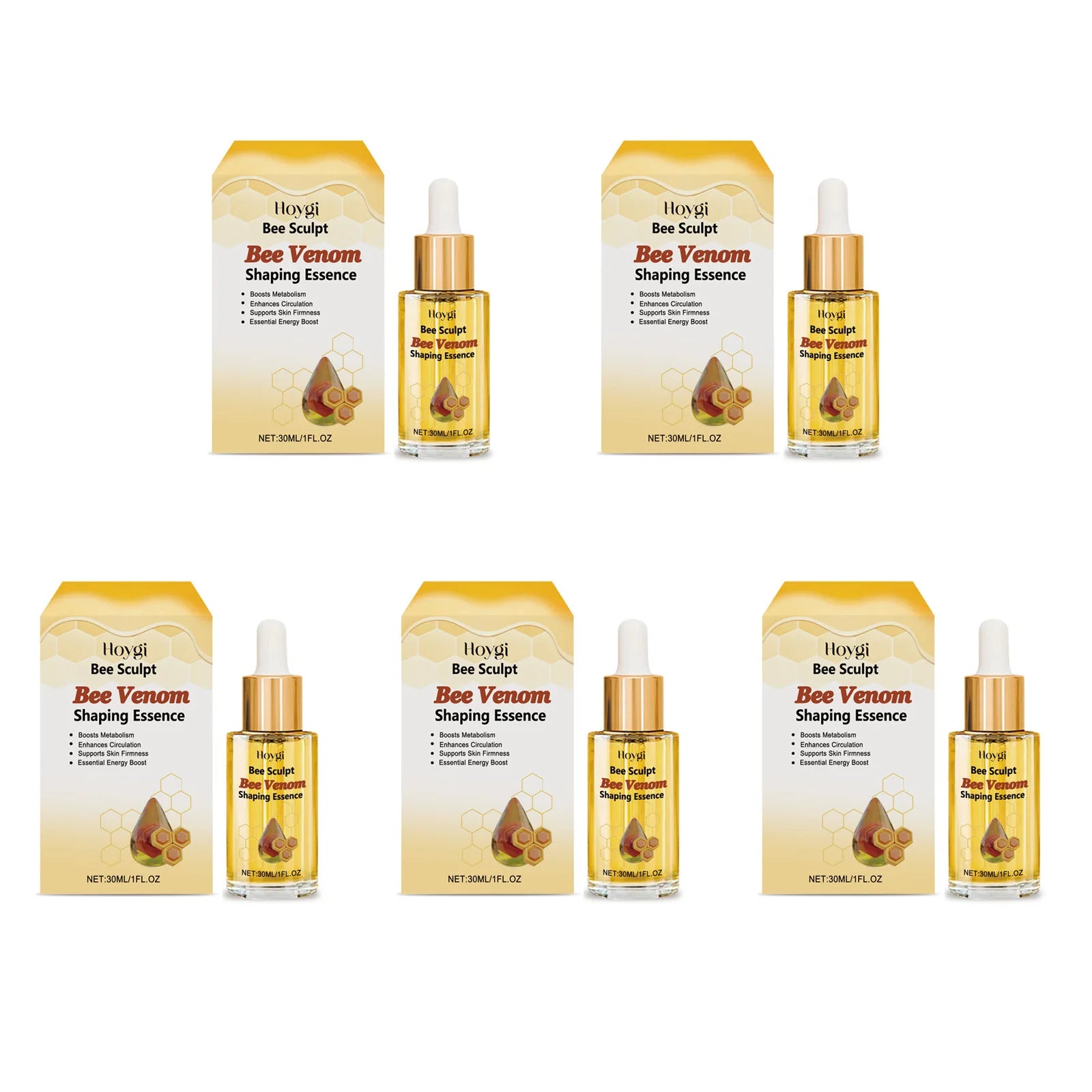 Bee Venom Shaping Oil Firming Lifting Body Skin Anti Cellulite Fat Burning Weight Loss Improve Sagging Thin Leg Massage Oil Qme 5Pcs 30ml