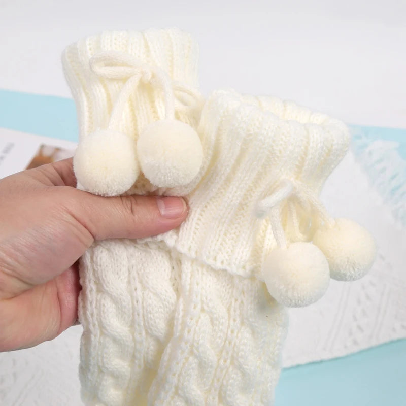 Soft Knitted Toddler Leg Covers Baby Cute Calf Leg Warmers for Kids Girls Fashion Children Pile Sock Winter Lolita Knee Socks Qme