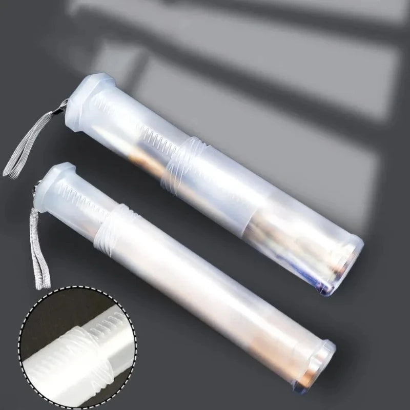 1PCS Transparent ABS telescopic pen holder, art painting brush pencil holder, suitable for outdoor sketching brush storage Qme