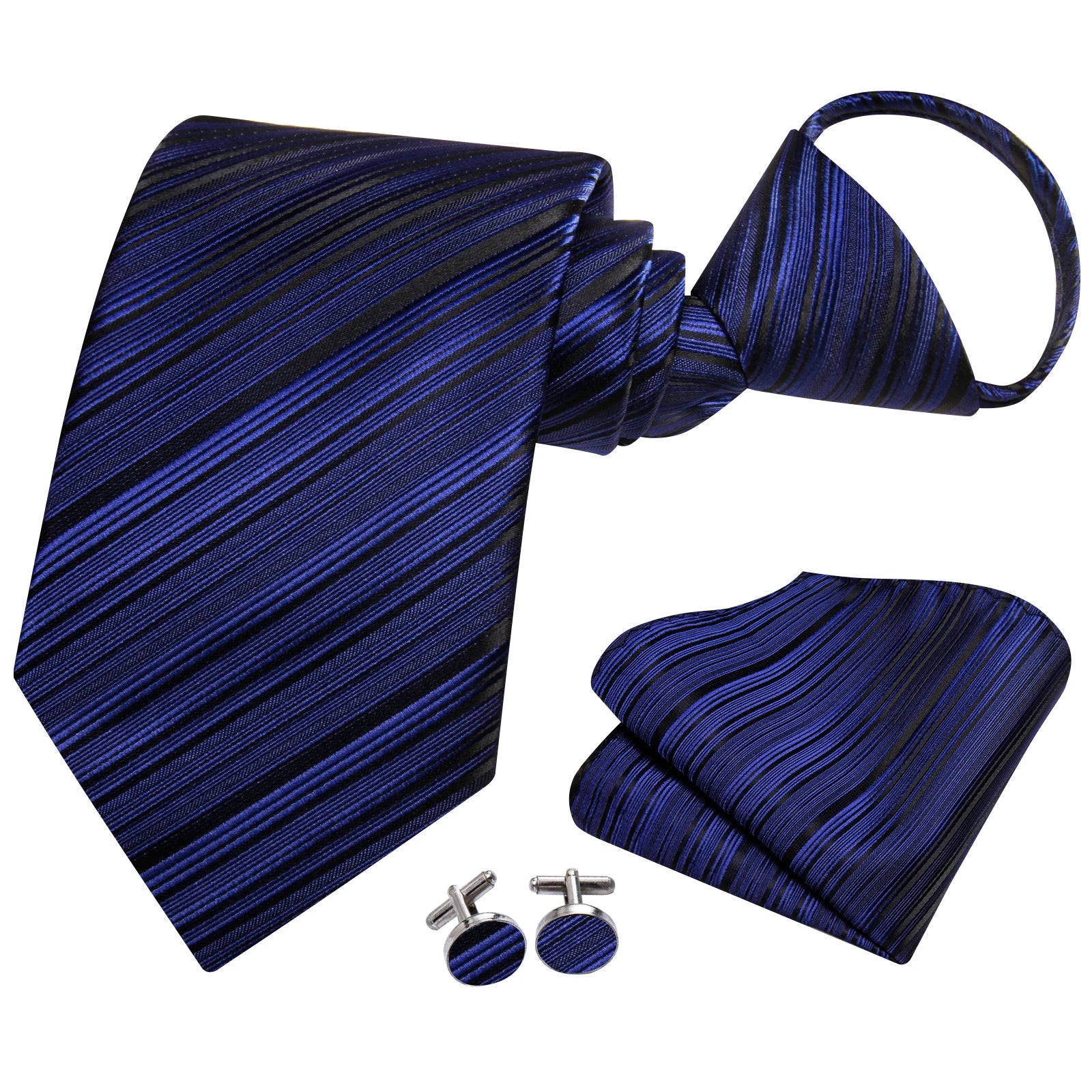 3.15inch Zipper Tie S,Paisley Clean Knot-free, For Formal Business, Easy To Pull, Lazy Groom Wedding, Orange Multi-Color Stripes Qme HT-AL-0112B