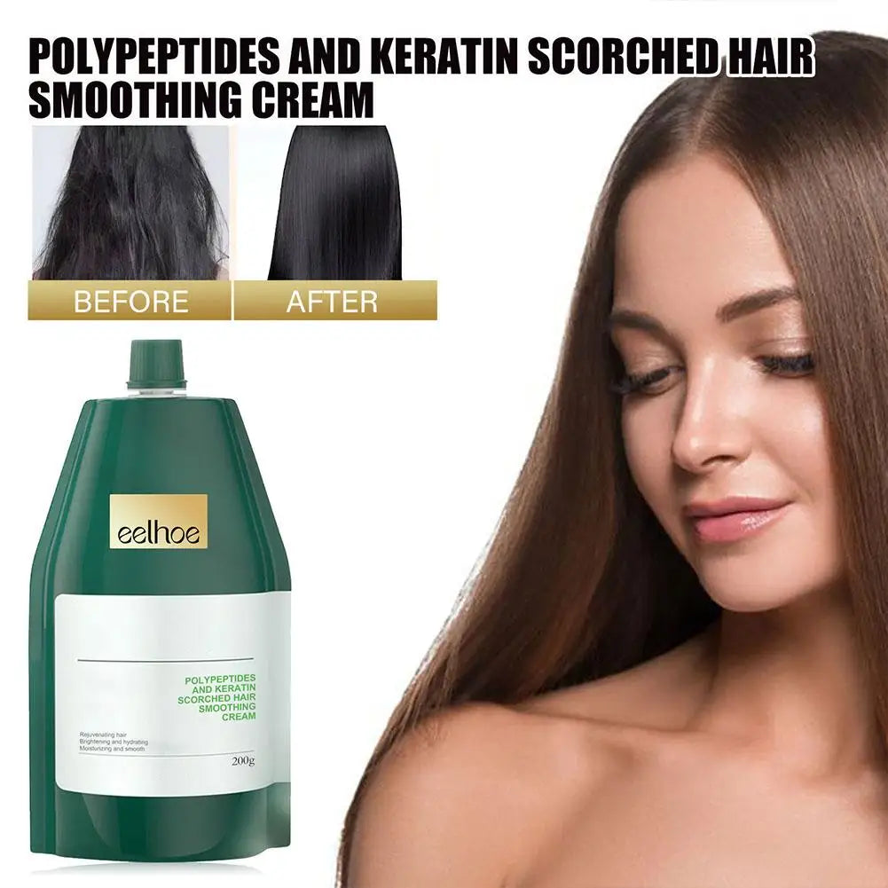 Keratin Hair Cream Quickly Smoothing Hair Reduce Frizz Split Ends Repairing Dry Damaged Scalp Moisturizing Hair Treatment Cream Qme