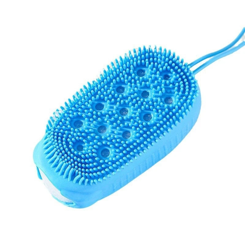 1/4pcs Double Side Silicone Bubble Bath Body Brush pamper your skin with this exfoliating scrub suitable for all skin types Qme blue Silica Gel