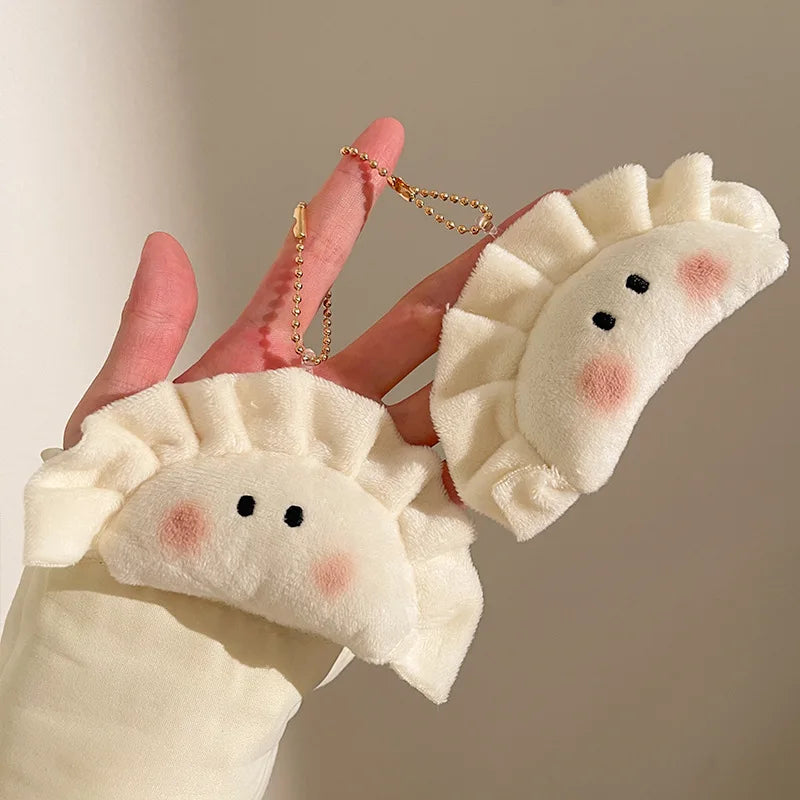 Cute Dumpling Pendant Key Ring Plush Keychain Soft Stuffed Keyrings Qme