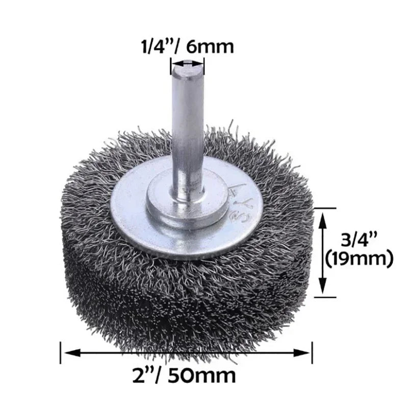 Professional Stainless Steel Wire Brush Wheel Rotary Polishing Tool For Metal Rust Removal, Edge Grinding, Deburring Qme