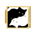 Black Golden Series Cute Cats Dogs Swan Heart Stars Italian Charm Link Fit 9mm Stainless Steel Bracelet DIY Making Jewelry Gifts Qme Style 8