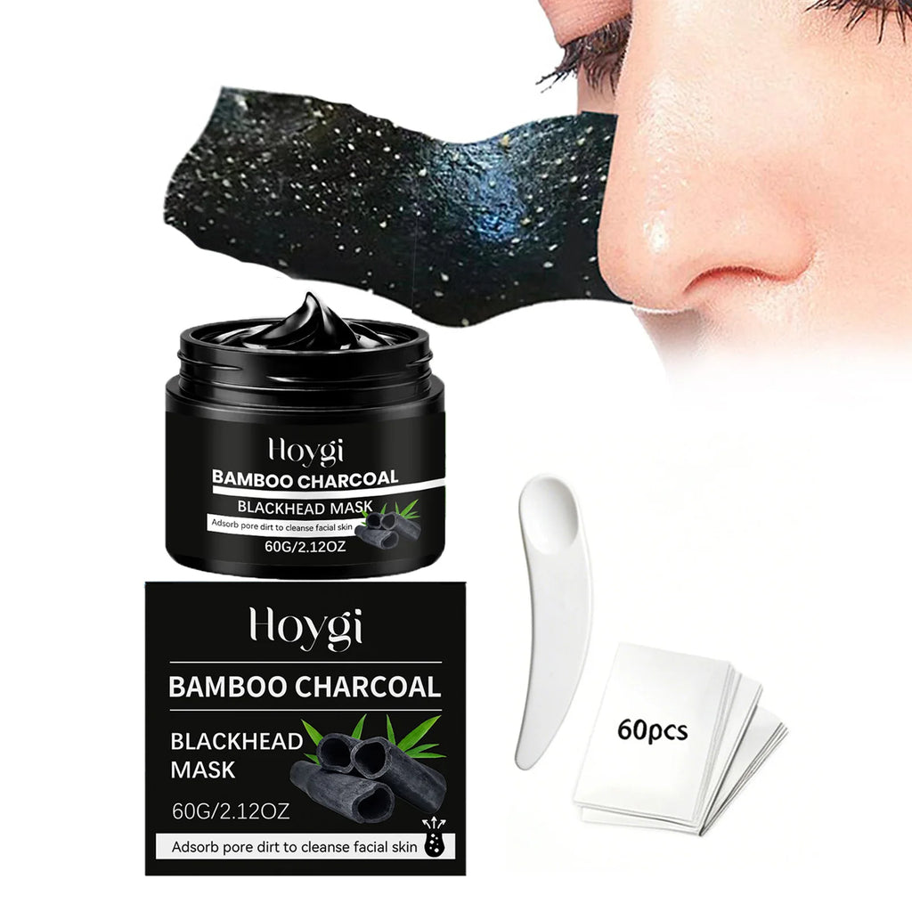 Bamboo Charcoal Blackhead Mask Peel Off Pore Cleansing Nose Mask for Deep Dirt Oil Removal Blackhead Cleansing Skincare Qme