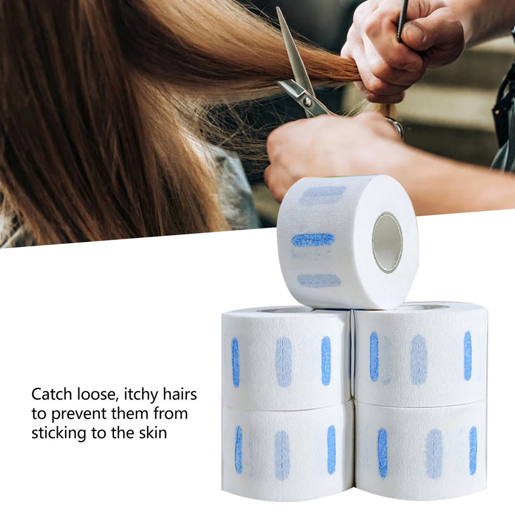 5 Rolls Neck Strips White Professional Stretchy Barber Neck Strips Paper Hairdressing Tool for Hair Cutting White Neck Strips Qme