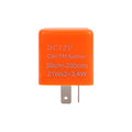 Motorcycle Turn Signal Indicator 2-Pin Speed Adjustable LED Flasher Relay 12V Turn Signal Indicator Flasher Relay Qme Orange