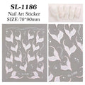 5D Embossed Nail Art Stickers Seashell Starfish Ocean Design Qme A5