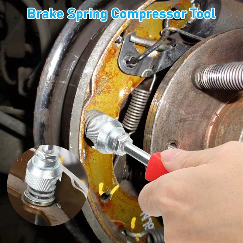 2 PCS Metal Brake Caliper Spring Tool With Spring Hook Wrench - Heavy-Duty Automotive Repair Tool For Precise Brake Adjustment Qme