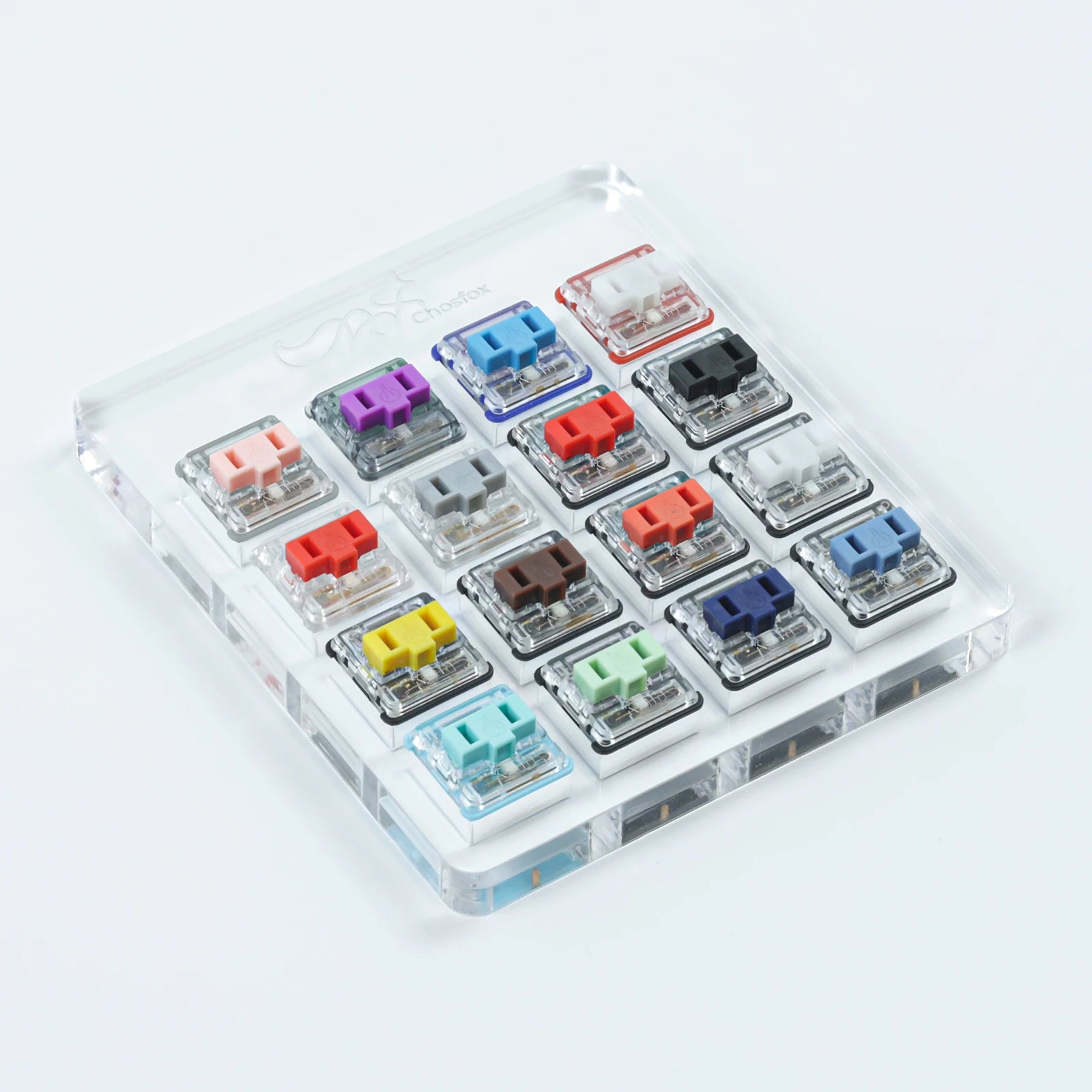Acrylic 16-key Switch Tester Kailh Low Profile Choc Switch Linear/Tactile/Clicky/Silent Switches (Subject to the Actual Product) Qme 16pcs