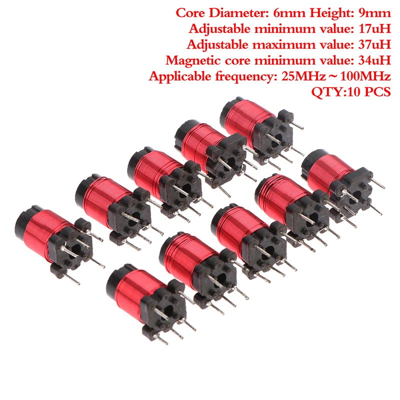Adjustable Frequency Ferrite Core Coils 50T 13uh-34uH High-frequency Qme