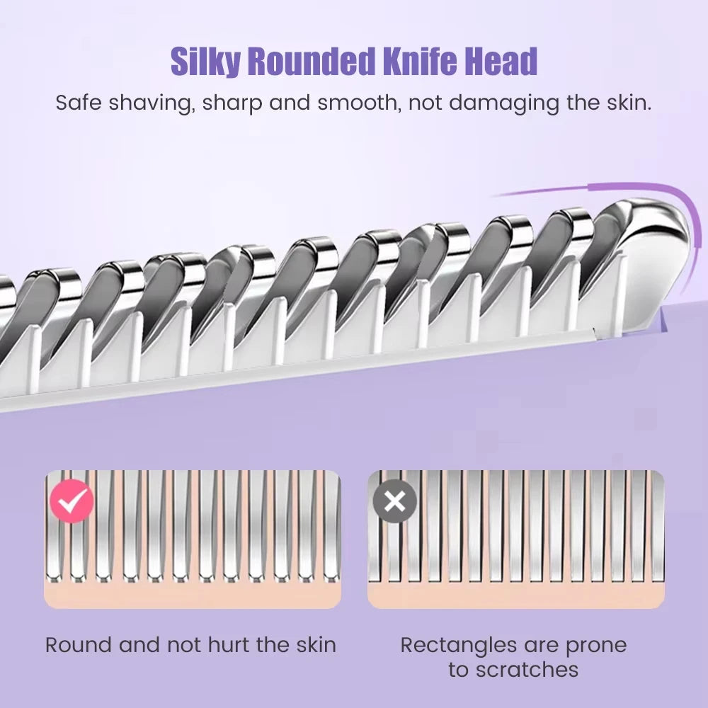 2026 2in1 Electric Razor Women Painless Hair Removal Rechargeable Qme