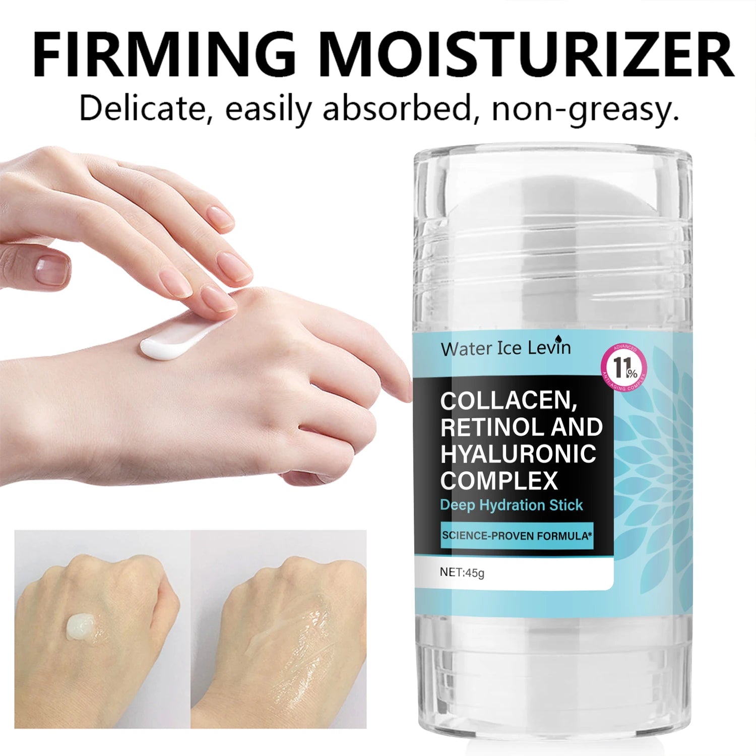 Retinol Collagen Facial Care Stick, Tightens Facial and Neck Skin, Suitable for Both Men and Women, Moisturizing, Refreshing, Easy to Absorb, Elastic and Translucent, Locks in Moisture, Long-Lasting Hydration Qme