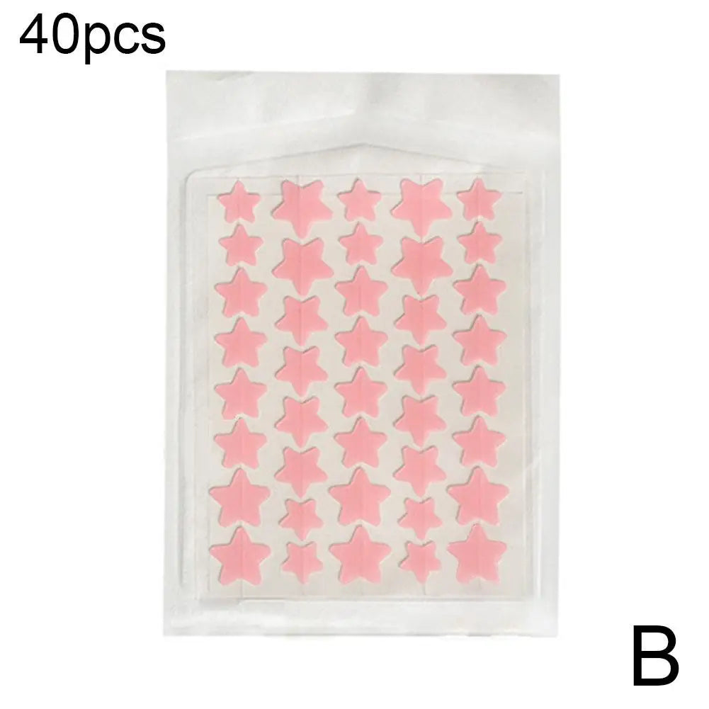 35/40Pcs Colorful Cute Star Heart Shaped Acne Treatment Sticker Invisible Acne Cover Removal Pimple Patch Skin Care Qme pink 40 counts China