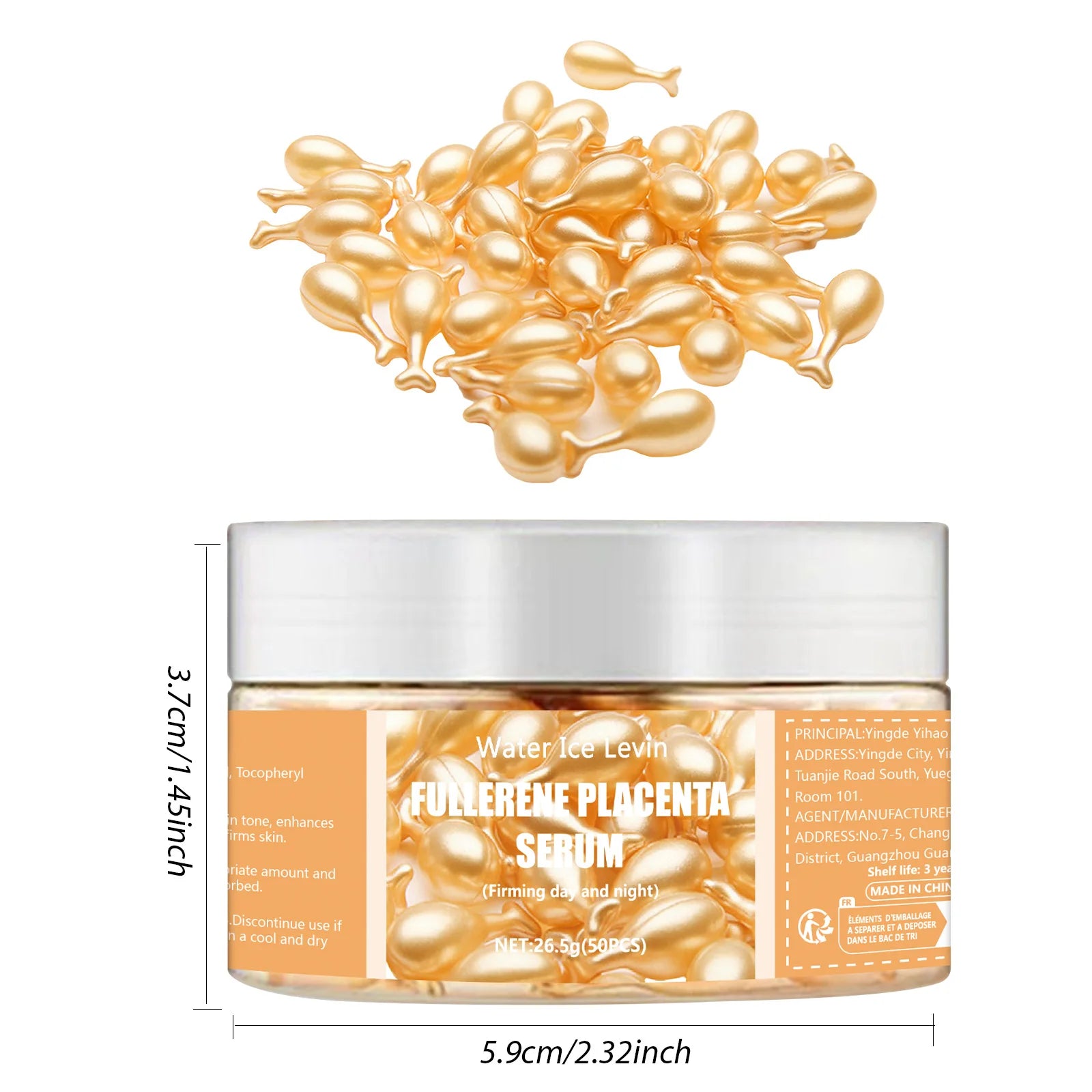 50 Fullerene Essence Capsules Collagen Capsules Facial Care Essence Anti-Wrinkle Anti-Acne Firming Whitening Hyaluronic Acid Essence Skin Care New Product Qme