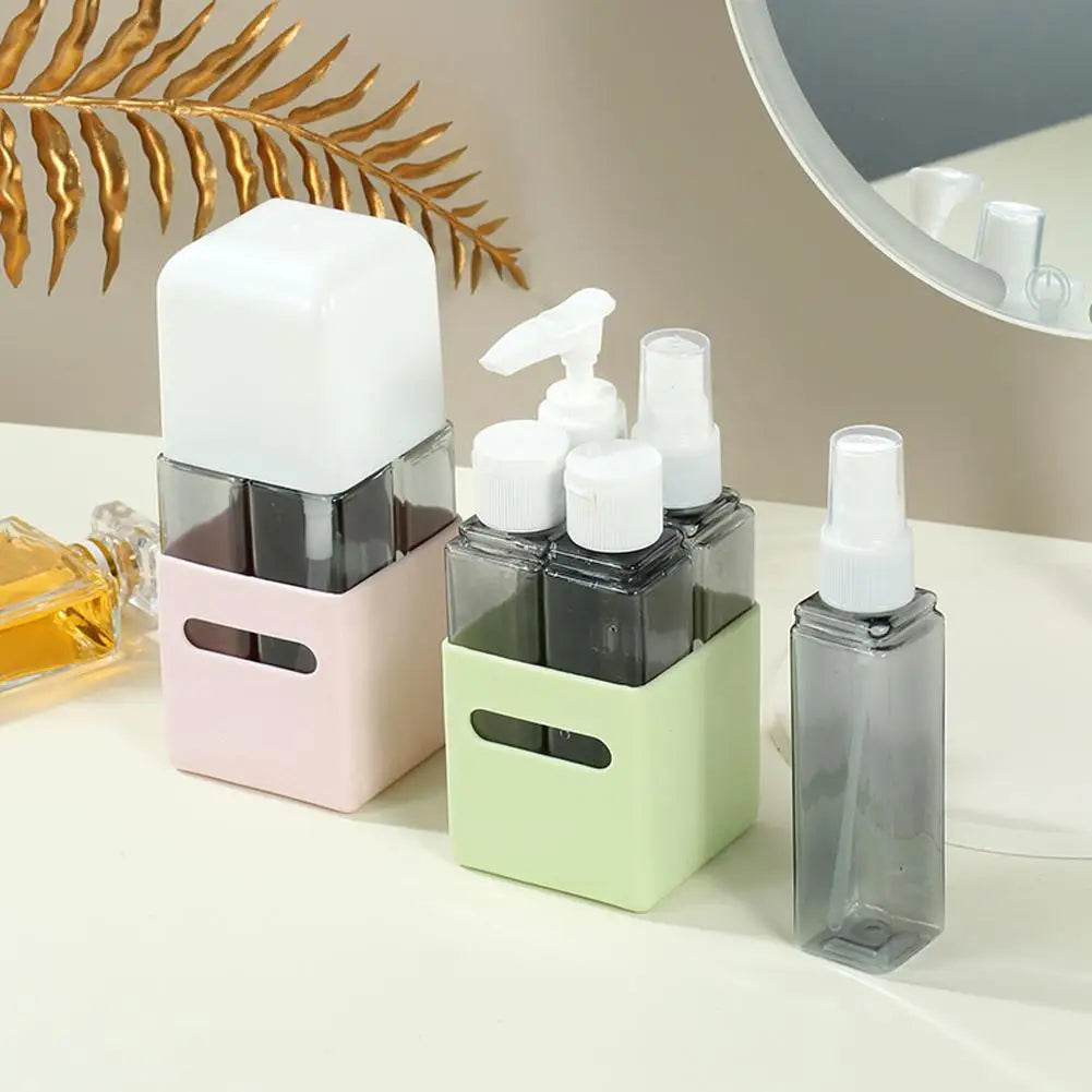 1 Travel Dispenser Bottle X4 Refillable Shampoo Conditioner Bottles Qme