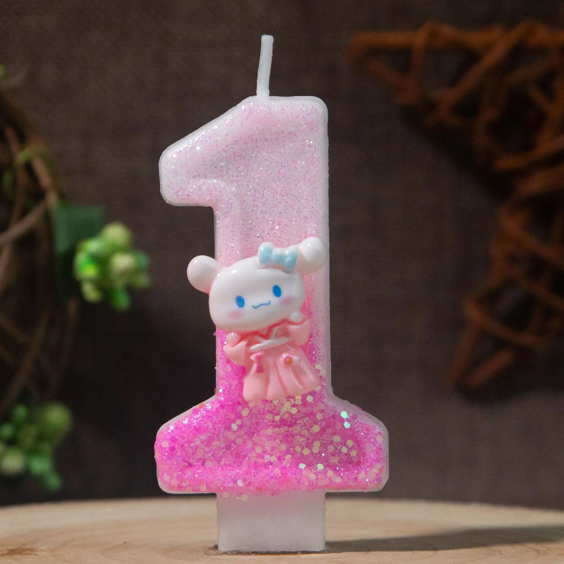 Cinnamon Dog 0-9 Numbered Birthday Candles Pink Cartoon Cake Topper Decorations Student Birthday Party Supplies Qme 1