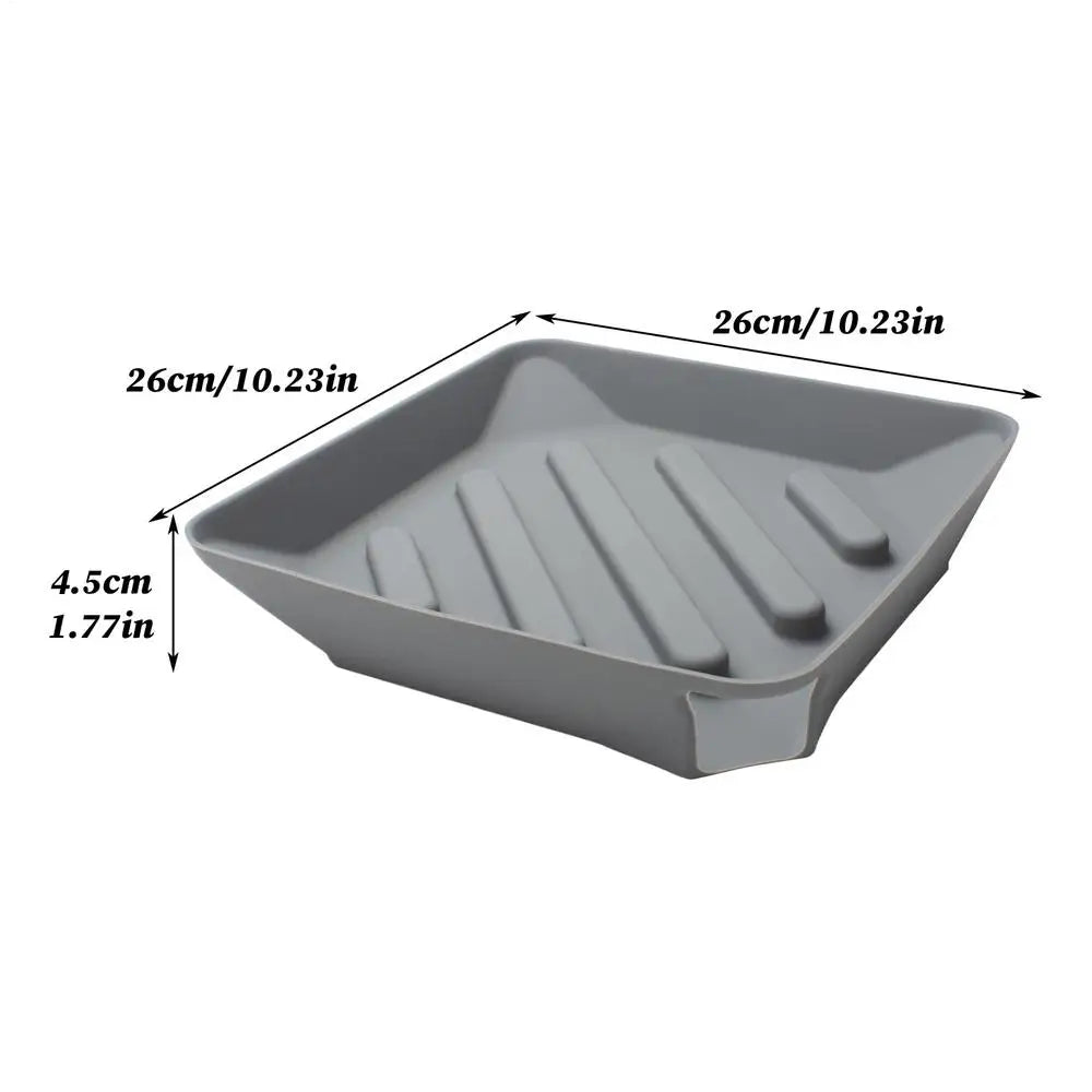 Dish Drying Mat Silicone Storage Organizer Non-Slip Drain Pad With Spout For Counter Bathroom Sink Side Utility Room Apartment Qme China Mainland SKY BLUE