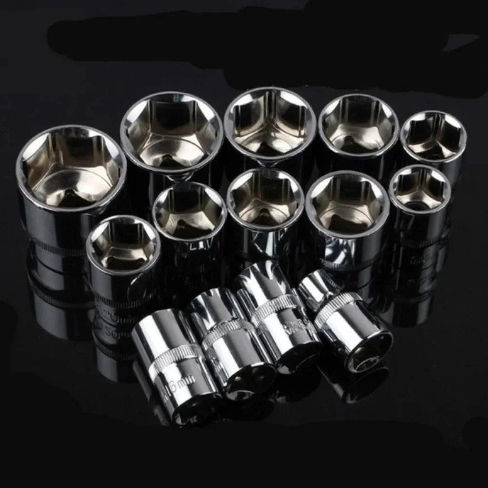 HOMEFISH 12 Pcs Wrench Socket Set Repair Tool Kit Universal for Motorcycle Bicycle Car Boat Auto Hardware Tools Qme