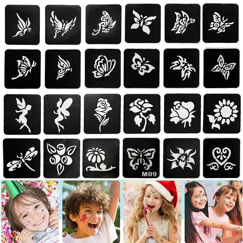 12 Colors Diamond Glitter Art Charm Luminous Tattoo Powder Sticker Qme