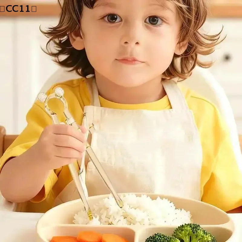 Transparent Children Cartoon Elementary Chopsticks Food Grade Qme