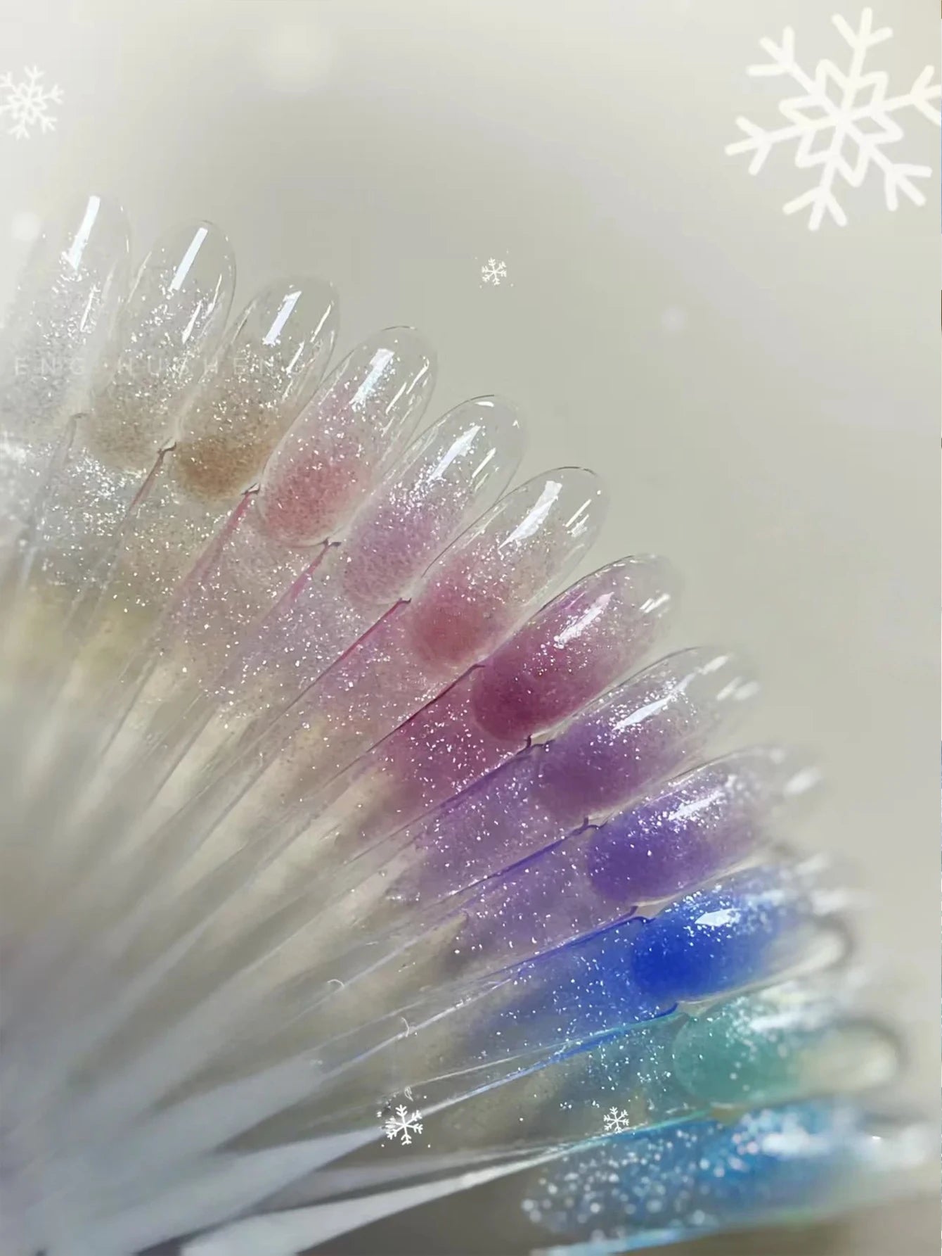 Colored Opal Snow Melting Gel Nail Polish UV DIY Art Charm Suitable Qme