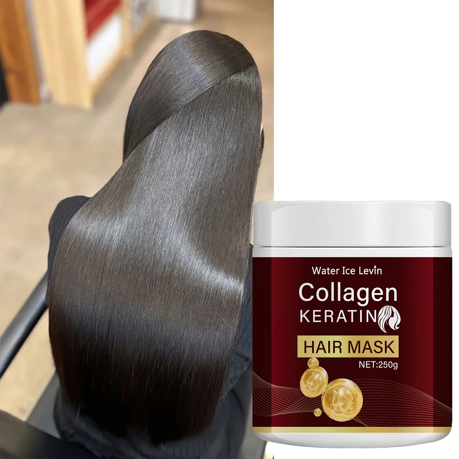 Collagen Keratin Hair Mask, Deeply Nourishes Dry and Damaged Hair, Enhances Elasticity—Rich in Moroccan Argan Oil, Deeply Moisturizes and Softens Qme
