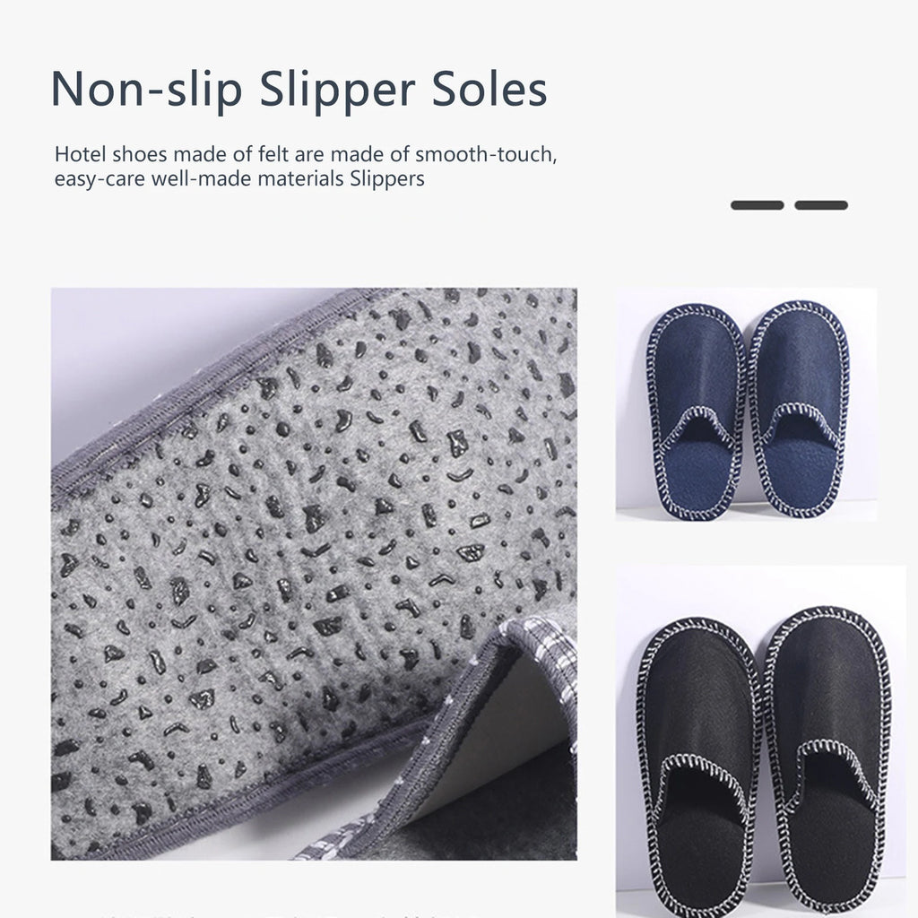 6 Pairs Family House Guest Slippers Set with Non-Slip Sole Closed Toe Disposable Slippers Hotel Slippers for Shoeless Home Qme