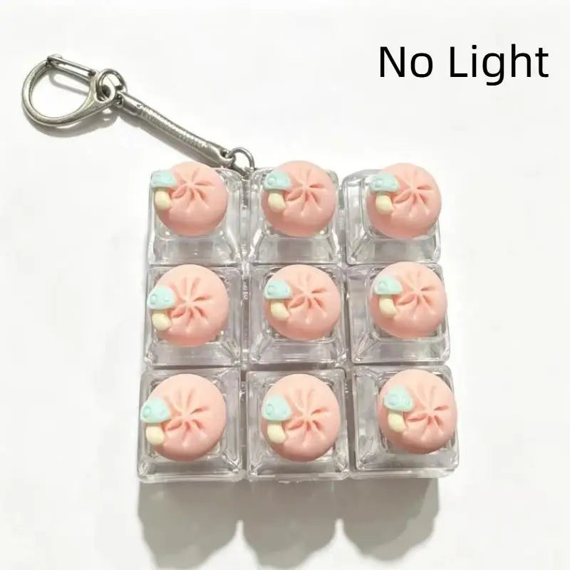 Keyboard Fidget Toy Keychain with LED Light 9 Button Clicker Anti Anxiety Stress Relief Toy for Party Favors Gifts Qme A11 one size