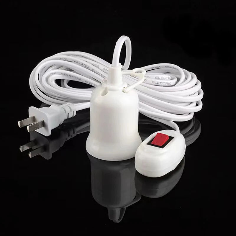 E27 Suspension Universal Screw Socket With Switch Lamp Plug Holder Adapter Converter With Switch Lamp 2.3m Wire Length. Qme