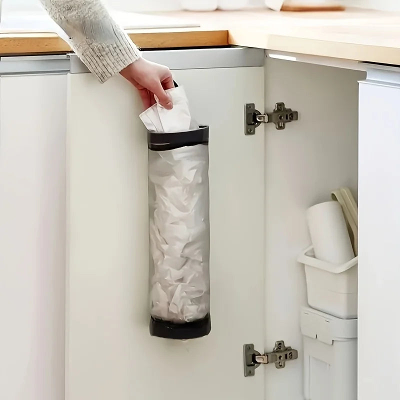 1 Kitchen Wall-mounted Garbage Bag Holder Hooks Plastic Organizer Qme