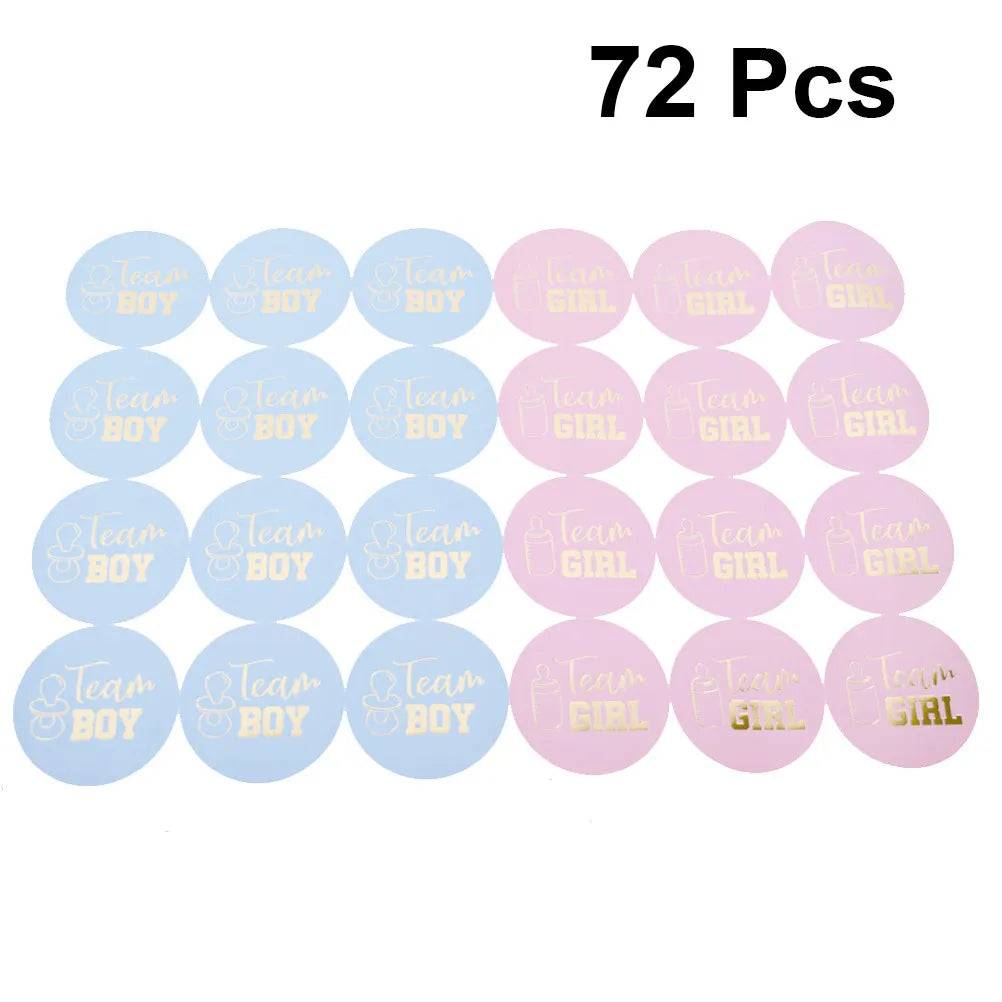 72Pcs Boys Or Girls Stickers Peel and Stick Gender Reveal Party Supplies Ideal for Baby Shower Centerpieces Scrapbook Craft Qme other other